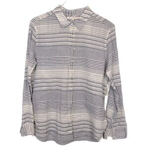 XiRENA Button Down High Low Hem Blue/White Shirt Sz S NWT